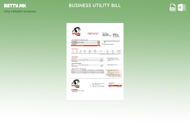 Модерен стил Ангола ЛНГ доказ за адреса шаблон за деловна сметка за комунални ус